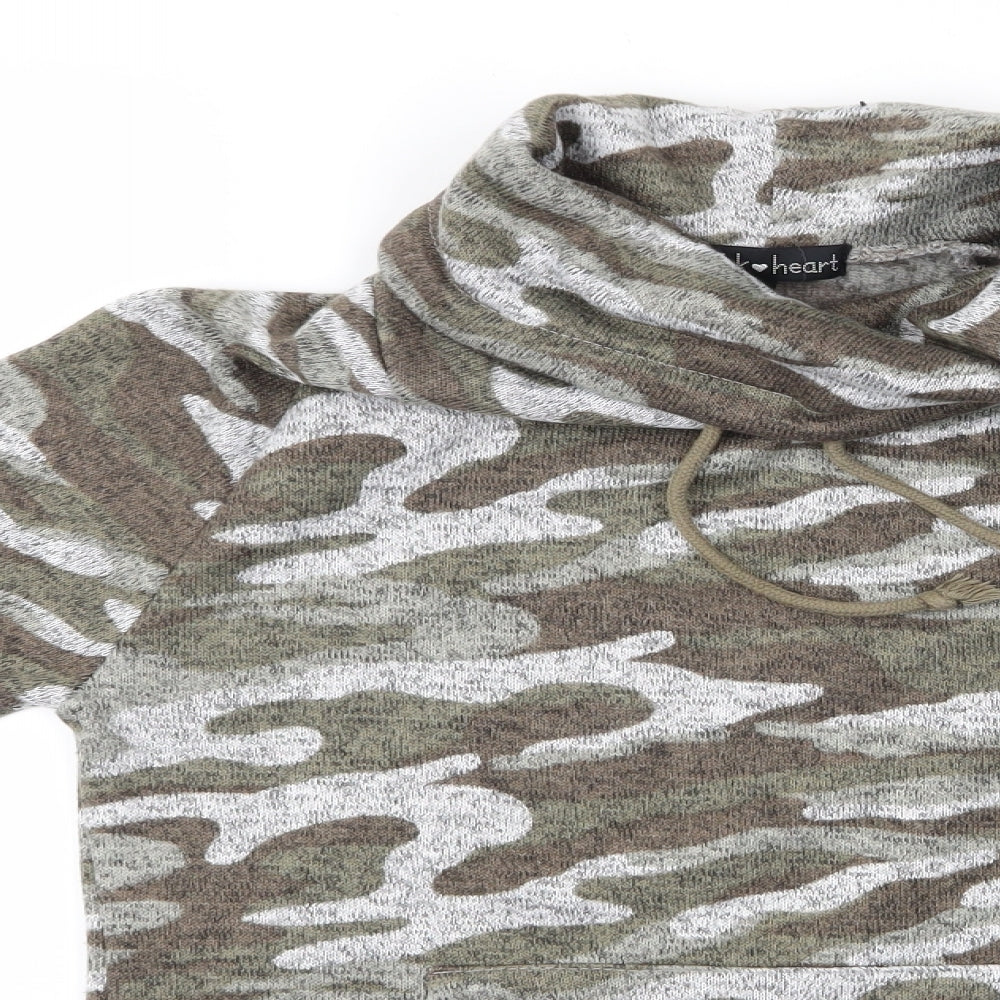Derek Heart Womens Multicoloured Camouflage  Pullover Casual Size S  - Derek Heart