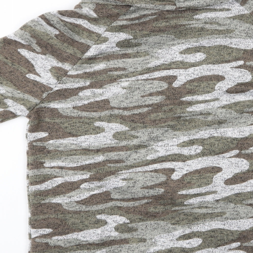 Derek Heart Womens Multicoloured Camouflage  Pullover Casual Size S  - Derek Heart