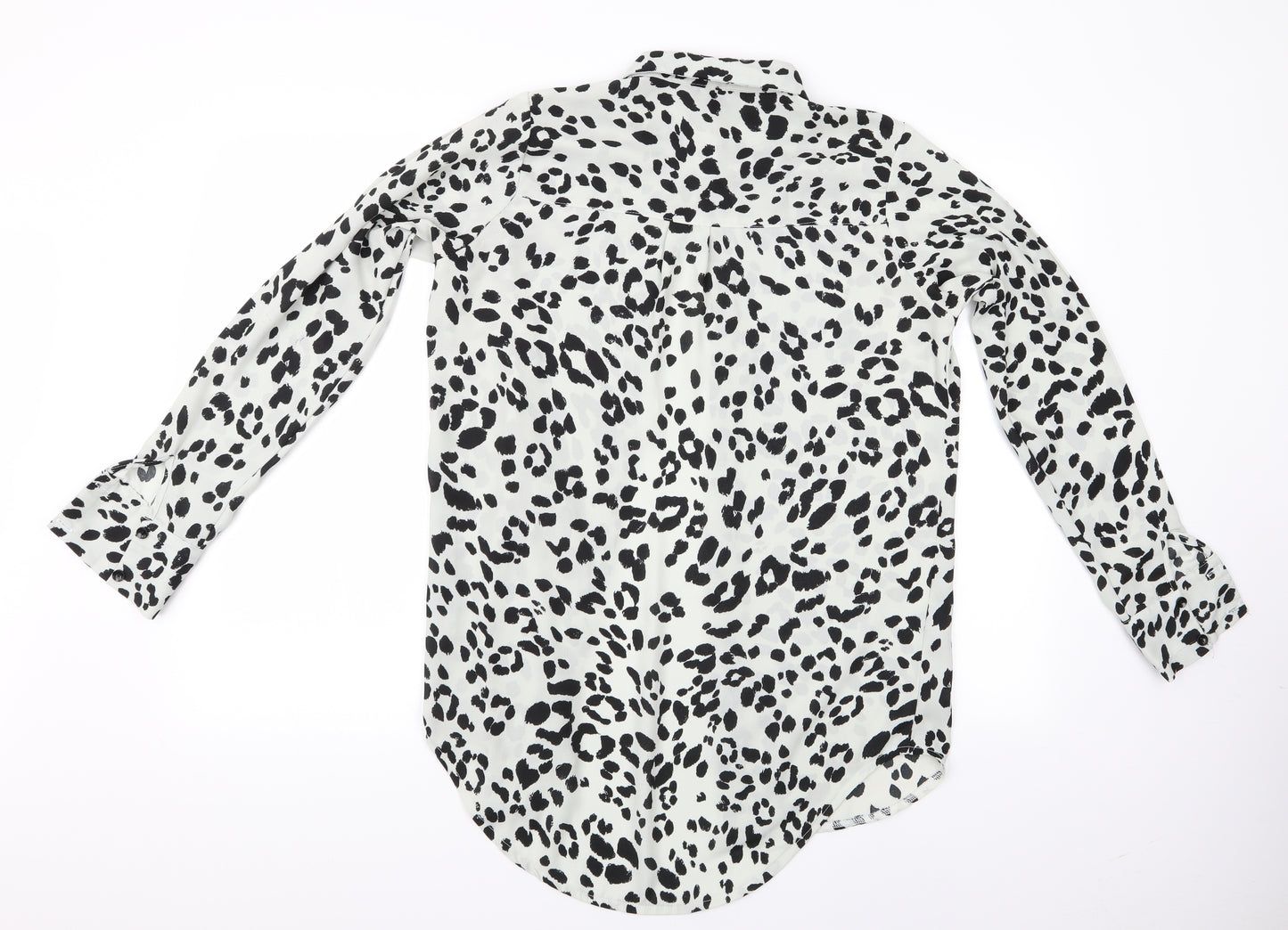 New Look Womens Grey Animal Print  Basic Blouse Size 10  - New Look Longline Blouse