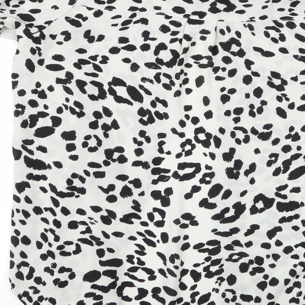 New Look Womens Grey Animal Print  Basic Blouse Size 10  - New Look Longline Blouse