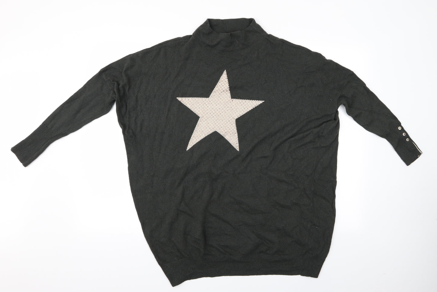 Mint Velvet Womens Green   Pullover Jumper Size S  - Oversized Jumper star logo