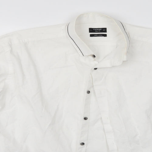 George Mens White    Dress Shirt Size 16  - George Slim Fit Shirt