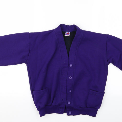 Uni for M Girls Purple   Cardigan Jumper Size 11-12 Years  - School Cardigan