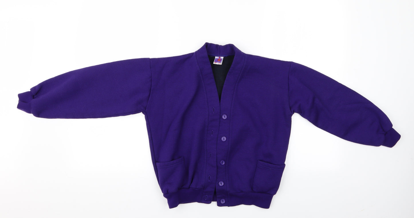 Uni for M Girls Purple   Cardigan Jumper Size 11-12 Years  - School Cardigan