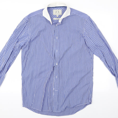 NEXT Mens Blue Striped   Button-Up Size 15.5  - Next