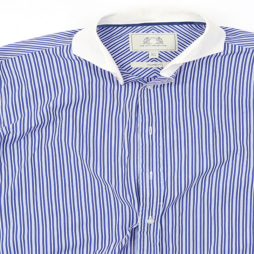 NEXT Mens Blue Striped   Button-Up Size 15.5  - Next