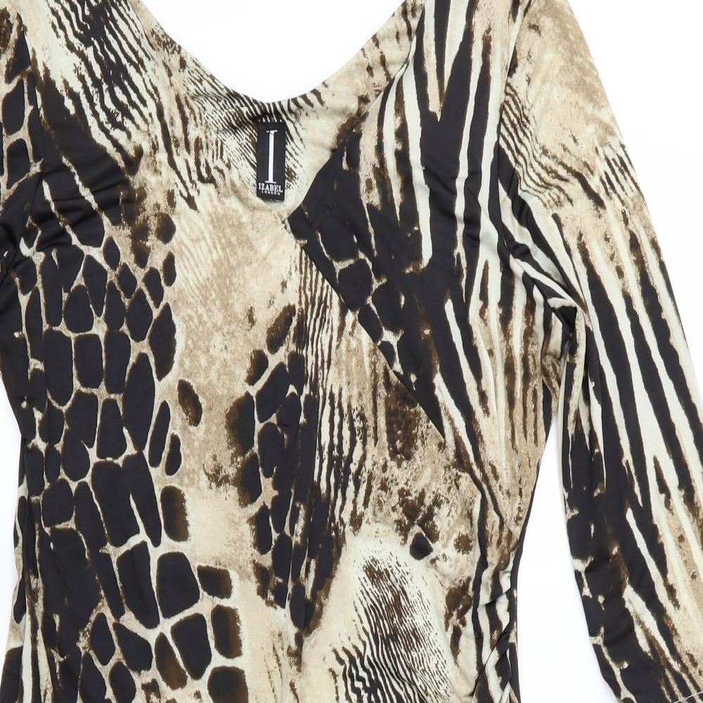 Isabel London Womens Multicoloured Animal Print  Fit & Flare    - Izabel London Dress