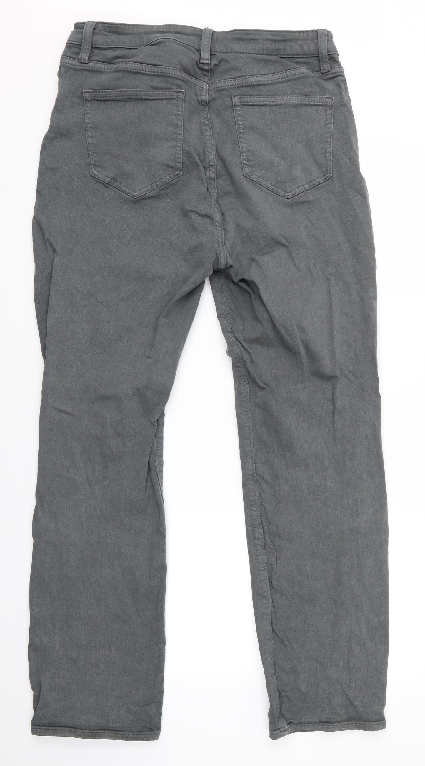 Lands' End Womens Grey   Straight Jeans Size 14 L31 in - Lands ' End Jean