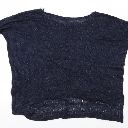 Miss Selfridge Womens Black   Basic Blouse Size 8  - Miss Selfridge Slight Glitter Effect
