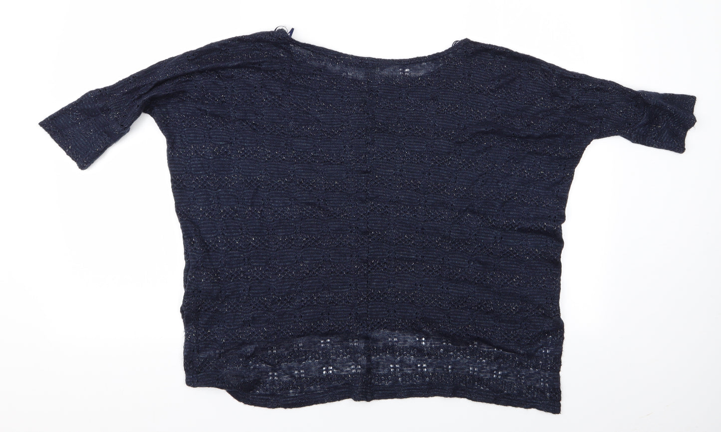 Miss Selfridge Womens Black   Basic Blouse Size 8  - Miss Selfridge Slight Glitter Effect