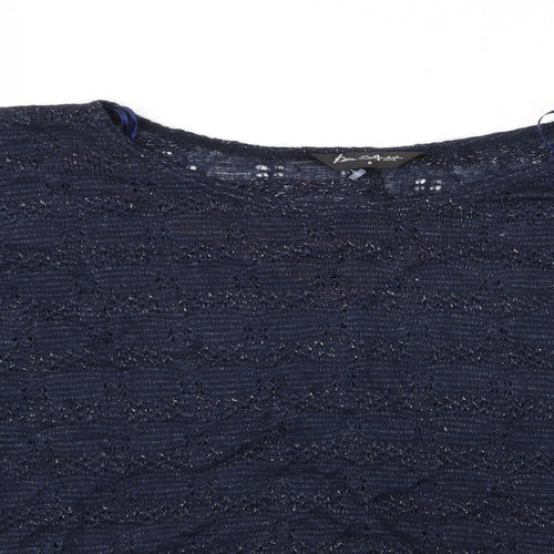 Miss Selfridge Womens Black   Basic Blouse Size 8  - Miss Selfridge Slight Glitter Effect