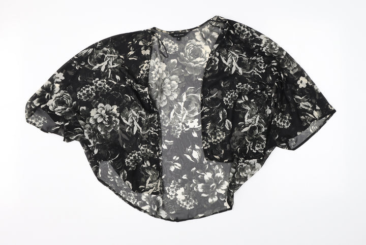 New Look Womens Black Floral Cardigan Jumper Size 12