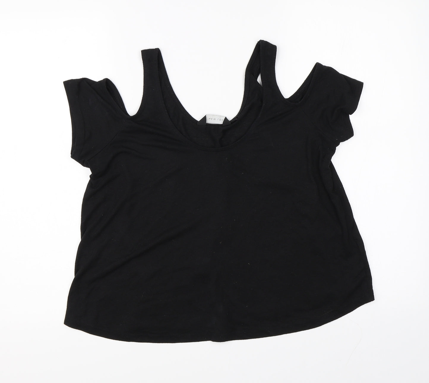 New Look Womens Black   Basic Tank Size 12  - open shoulders