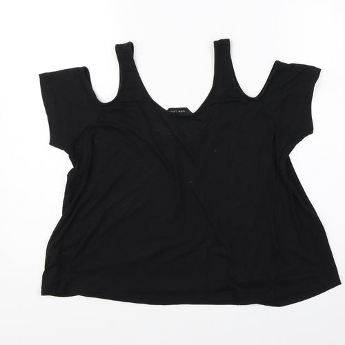New Look Womens Black   Basic Tank Size 12  - open shoulders