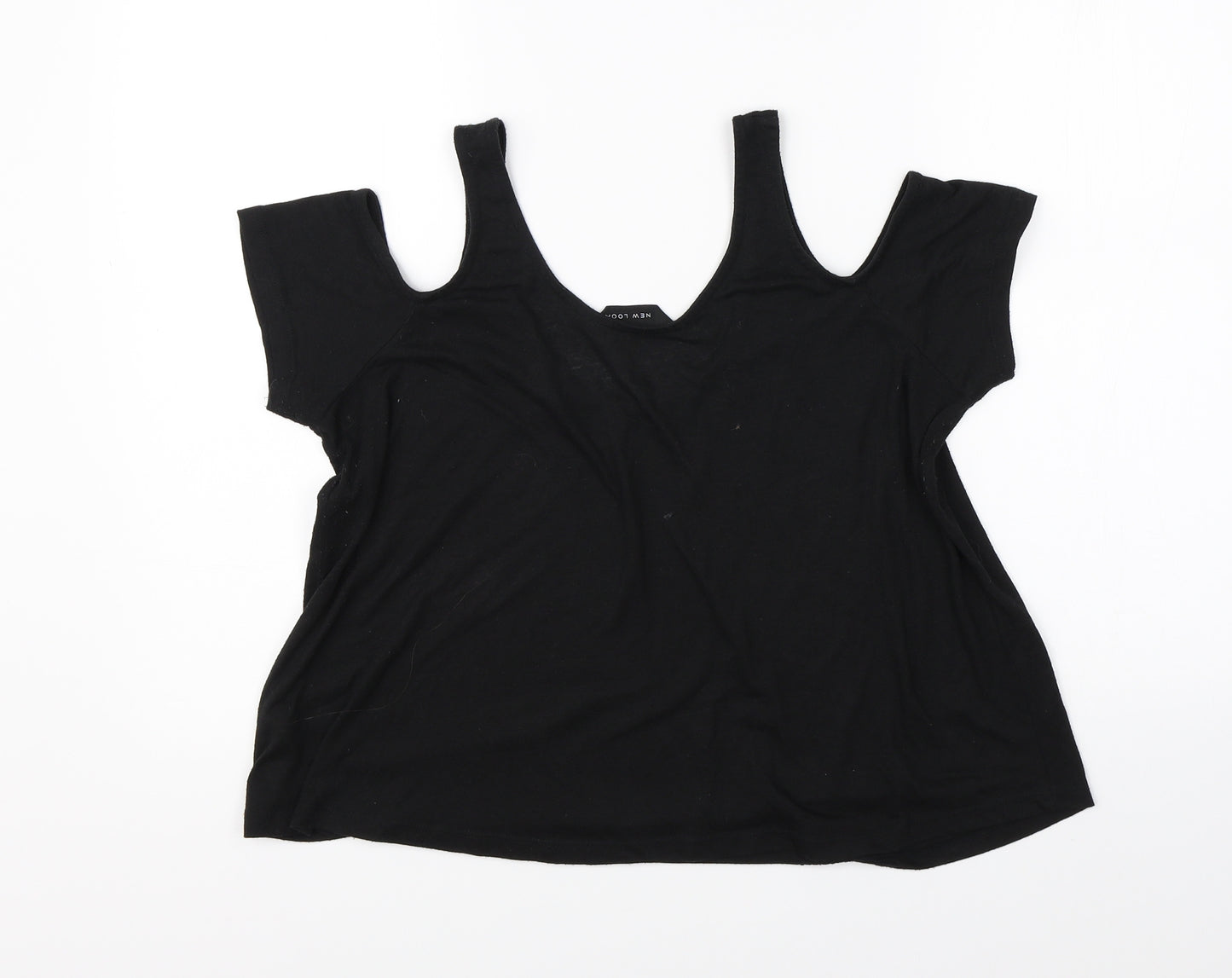 New Look Womens Black   Basic Tank Size 12  - open shoulders