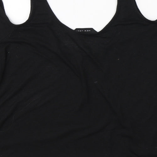 New Look Womens Black   Basic Tank Size 12  - open shoulders