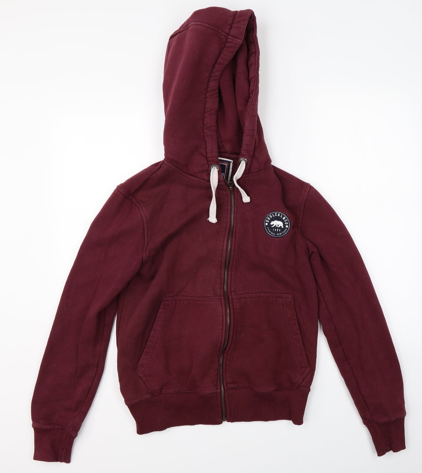 Soulcal & Co Mens Red   Full Zip Hoodie Size S