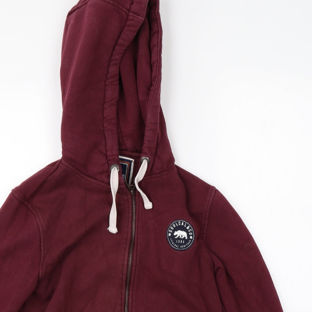 Soulcal & Co Mens Red   Full Zip Hoodie Size S