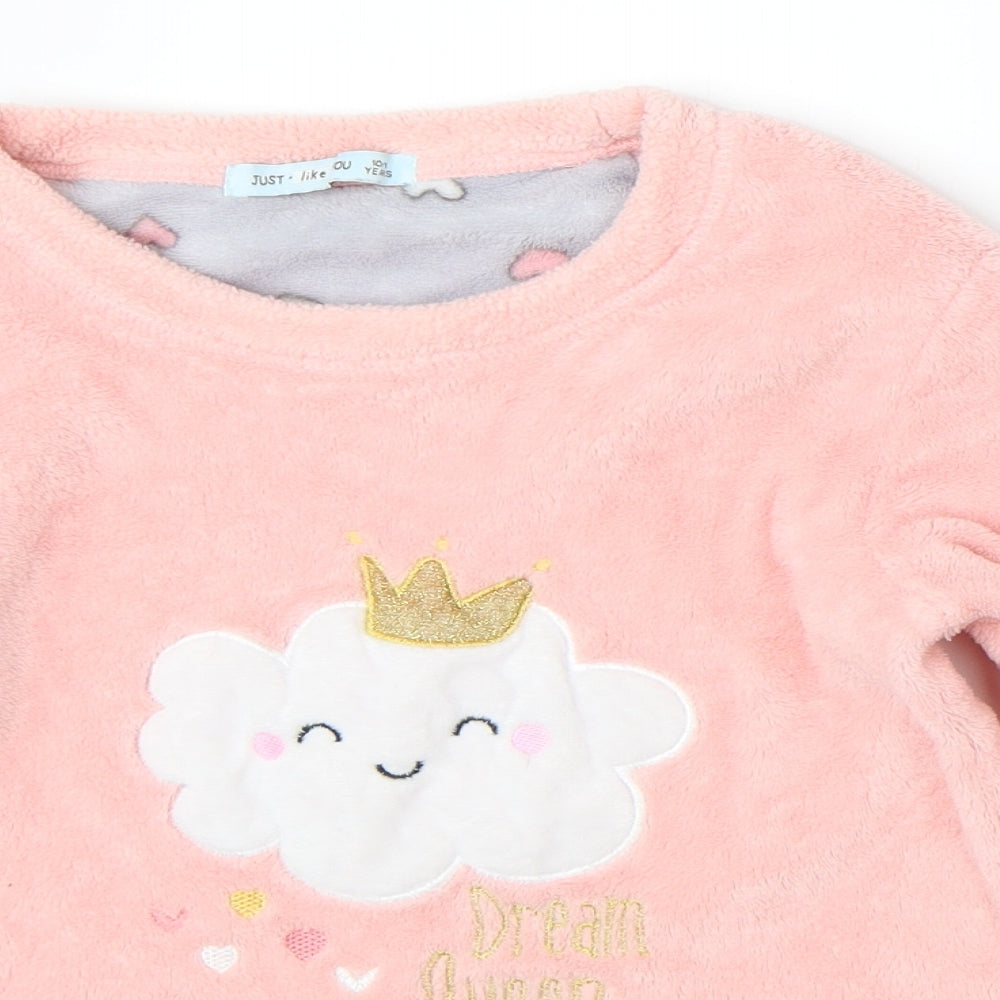Just Like You Girls Pink    Pyjama Top Size 10-11 Years