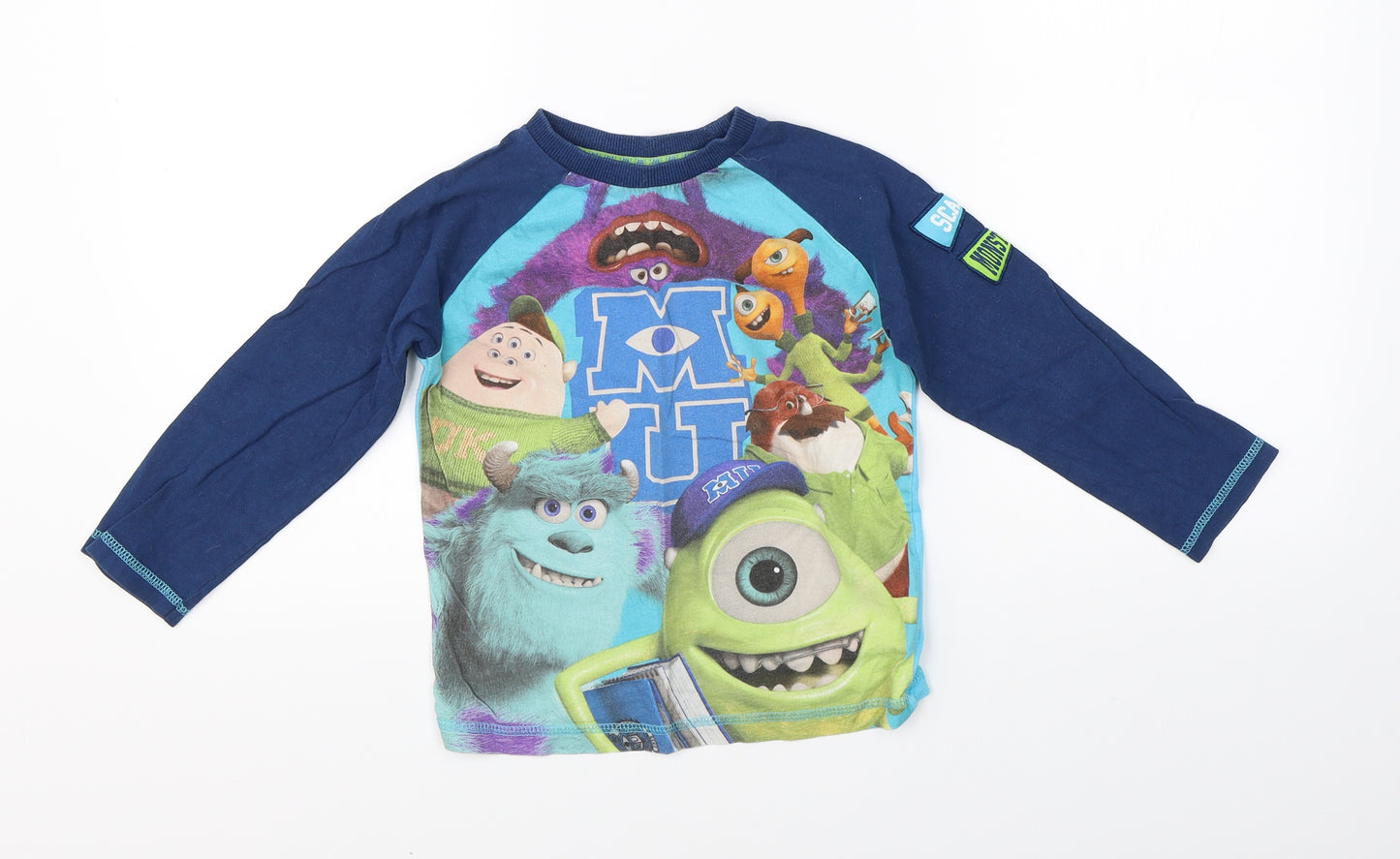 Disney Boys Blue   Basic T-Shirt Size 5-6 Years  - Disney Pixar Monster's University