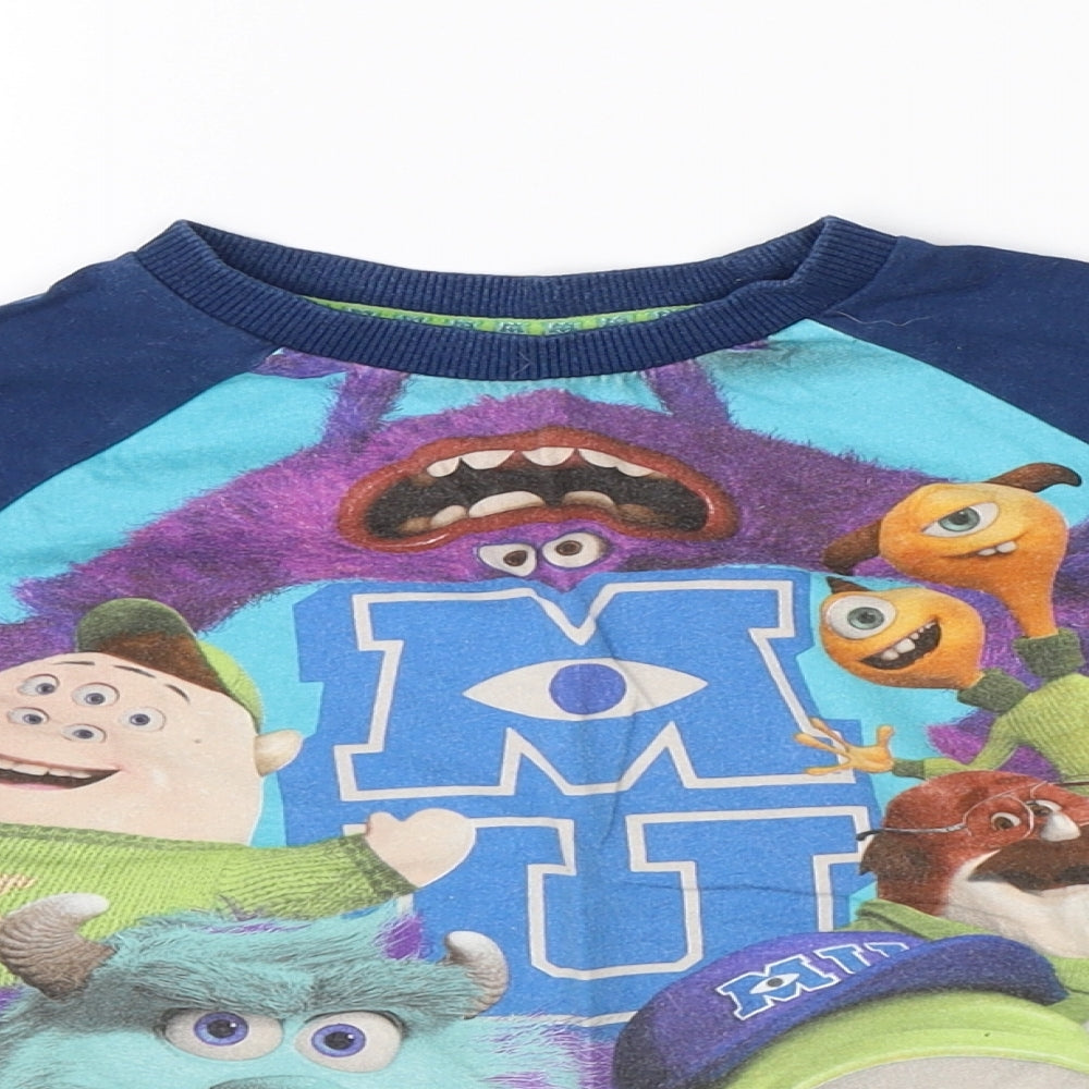 Disney Boys Blue   Basic T-Shirt Size 5-6 Years  - Disney Pixar Monster's University