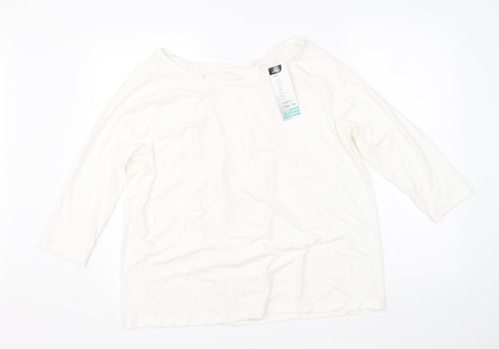 Crane Womens White Basic Blouse Size L