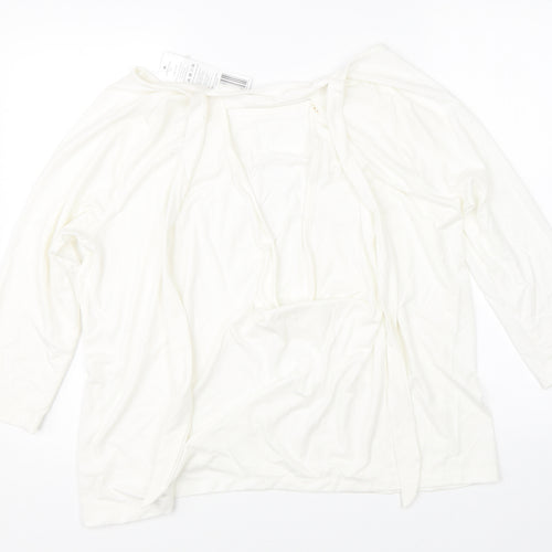 Crane Womens White   Basic Blouse Size L