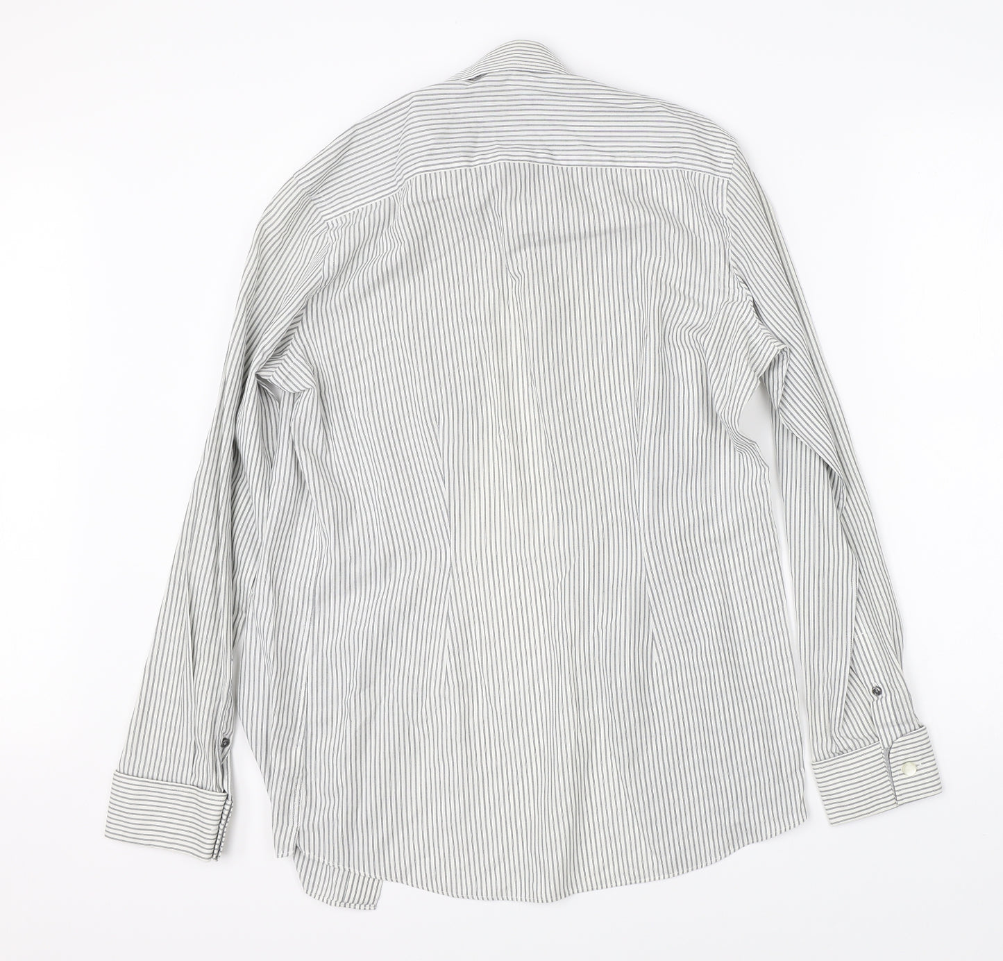 NEXT Mens White Striped   Dress Shirt Size 38