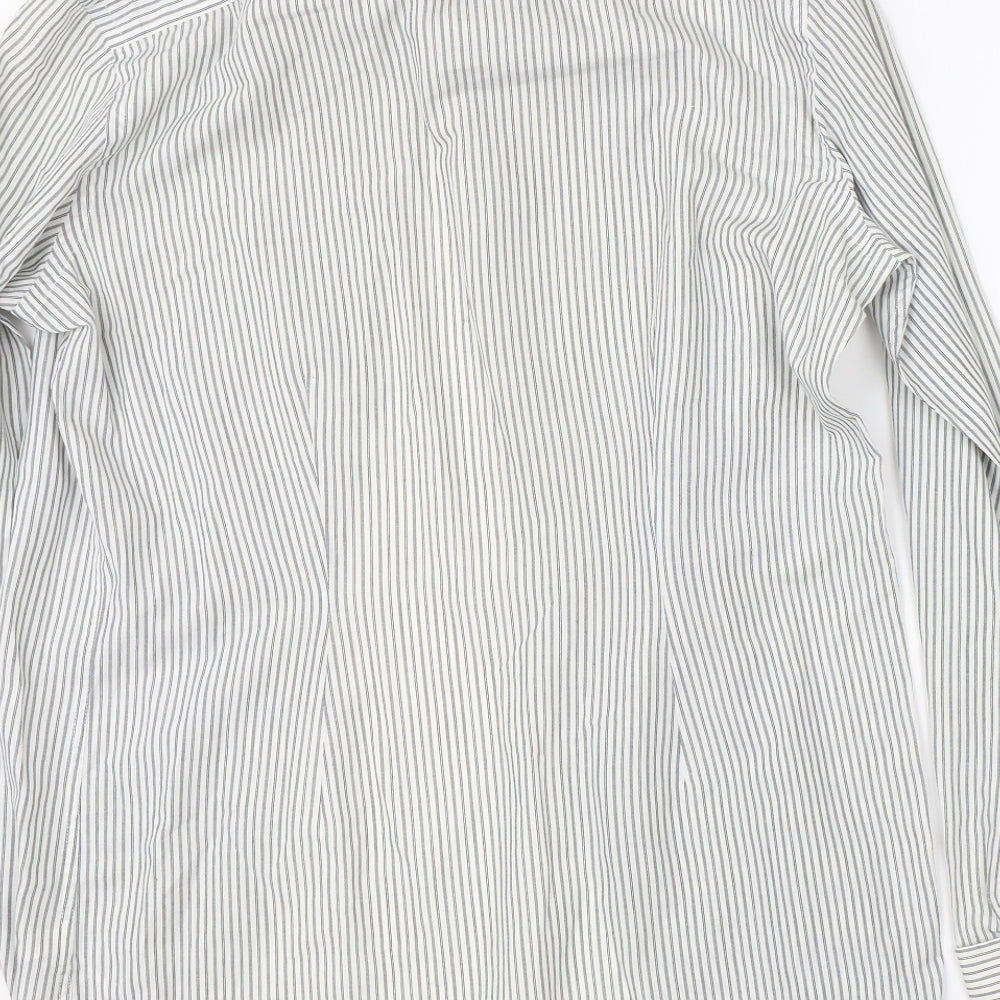 NEXT Mens White Striped   Dress Shirt Size 38