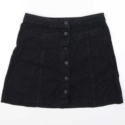 Divided Womens Black  Denim A-Line Skirt Size 6
