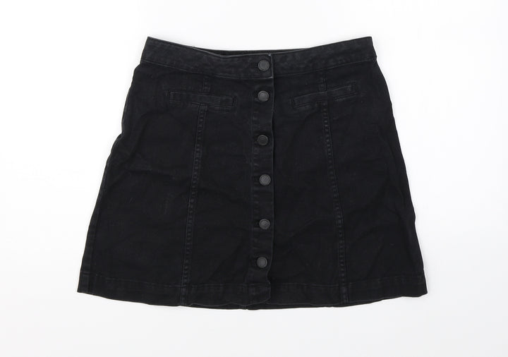 Divided Womens Black Denim A-Line Skirt Size 6