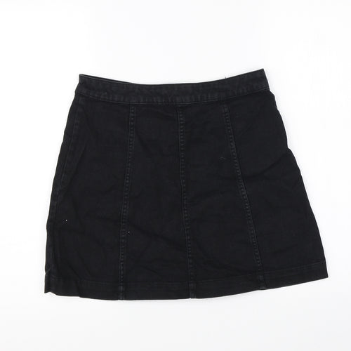 Divided Womens Black  Denim A-Line Skirt Size 6