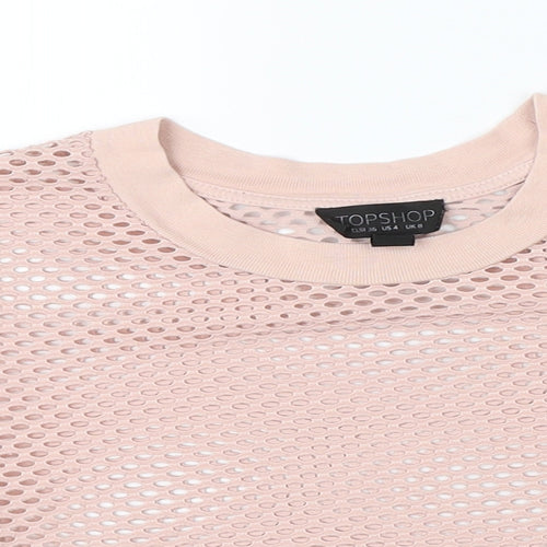 Topshop Girls Pink   Cropped T-Shirt Size 8 Years