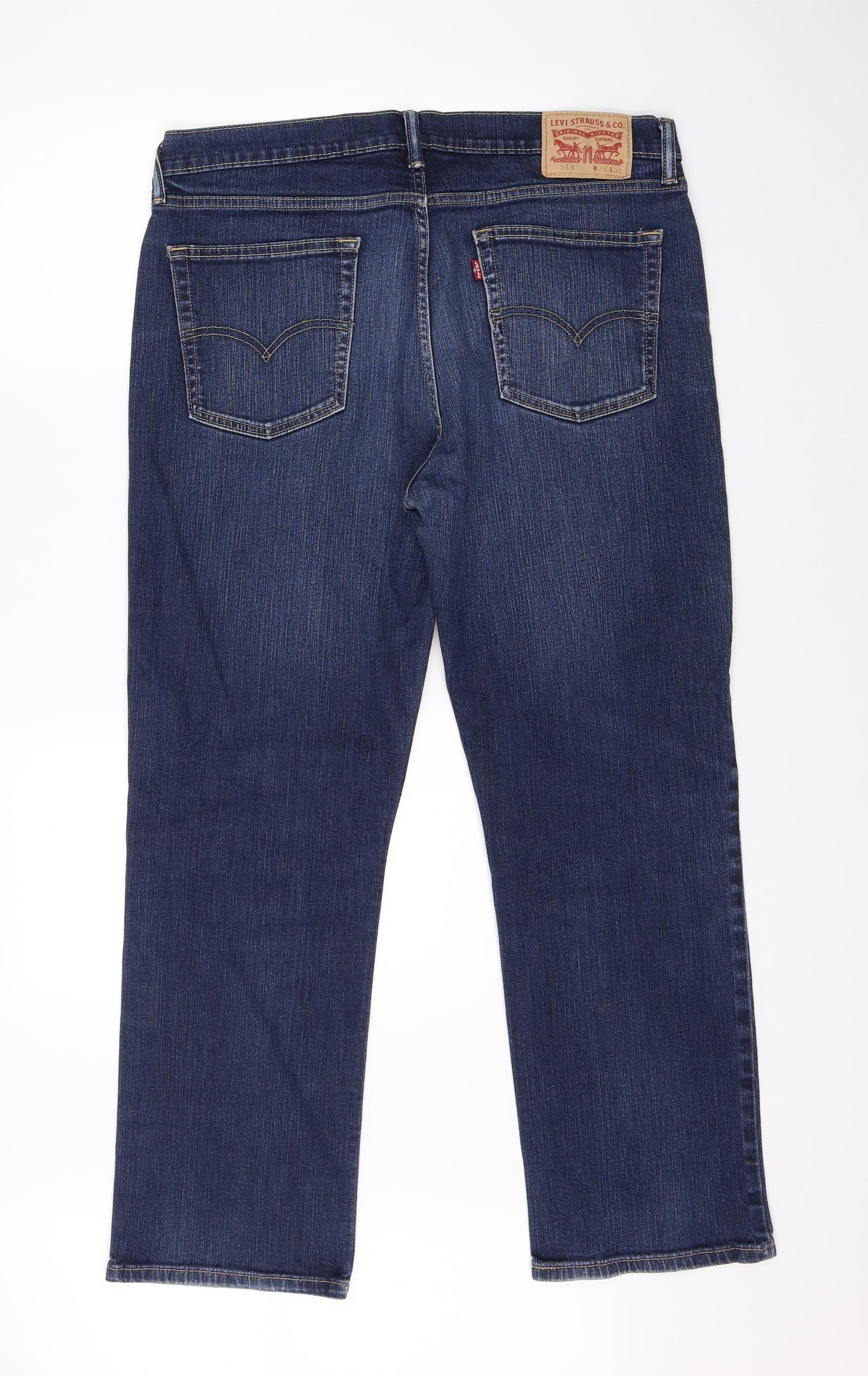 Levis Mens Blue  Denim Straight Jeans Size 36 L30 in