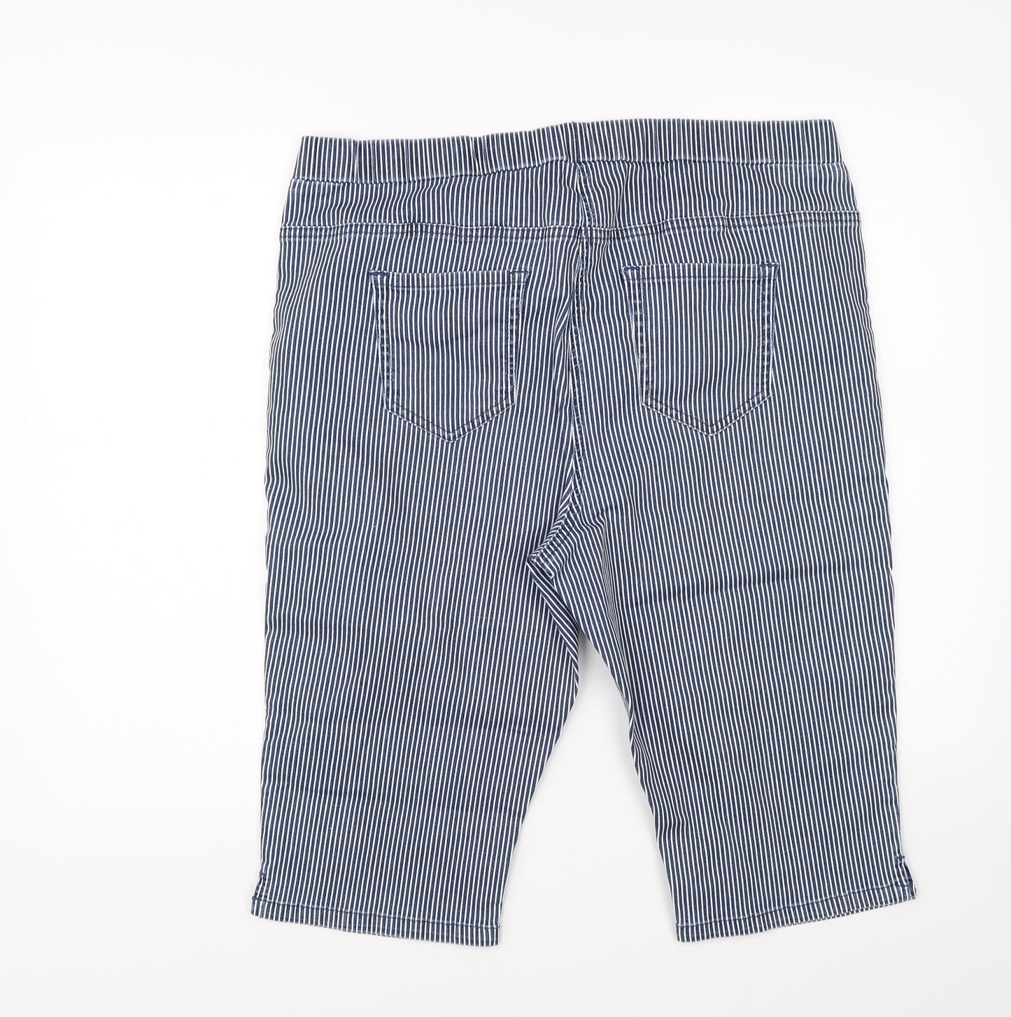 George Womens Blue Striped  Chino Shorts Size 18