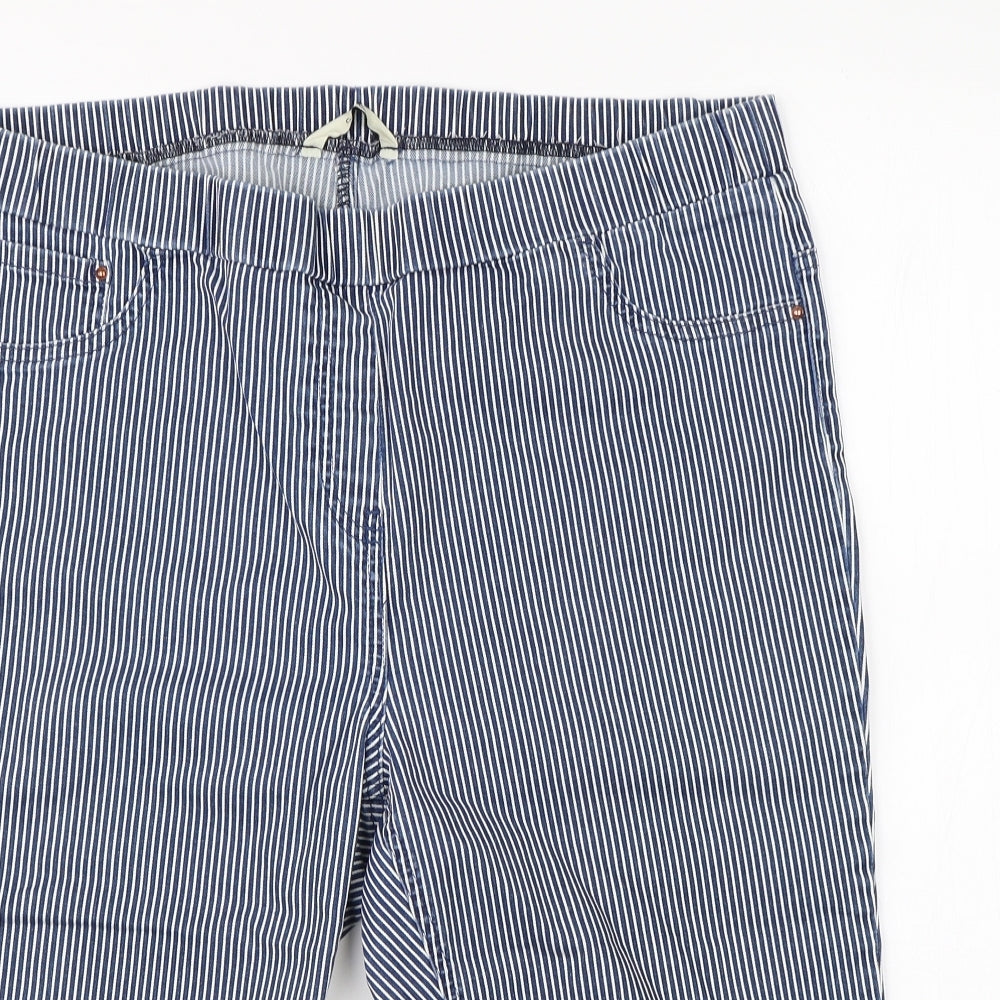 George Womens Blue Striped  Chino Shorts Size 18