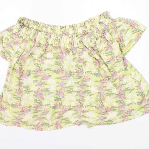New Look Girls Yellow Floral  Basic Blouse Size 8 Years