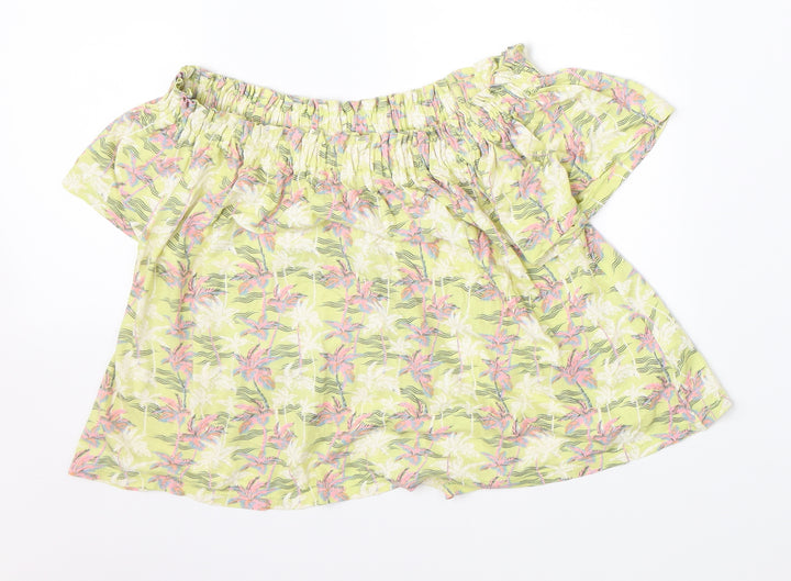 New Look Girls Yellow Floral  Basic Blouse Size 8 Years