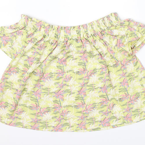 New Look Girls Yellow Floral  Basic Blouse Size 8 Years