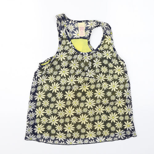 Faded Glory Womens Blue Floral  Basic Blouse Size XL