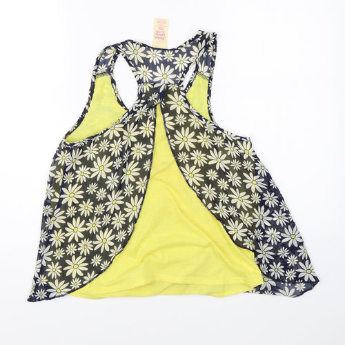 Faded Glory Womens Blue Floral  Basic Blouse Size XL