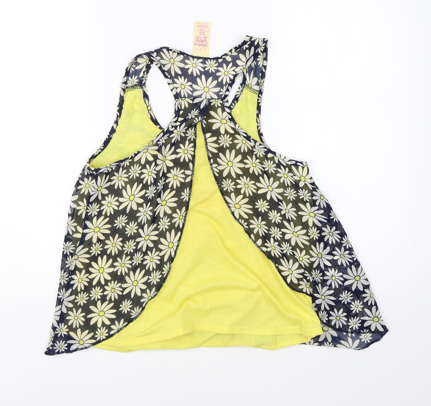 Faded Glory Womens Blue Floral  Basic Blouse Size XL