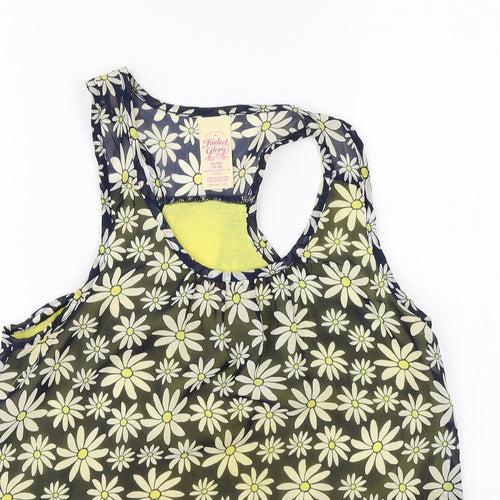 Faded Glory Womens Blue Floral  Basic Blouse Size XL