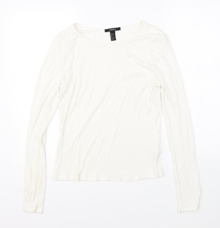 FOREVER 21 Womens White Pullover Jumper Size XL