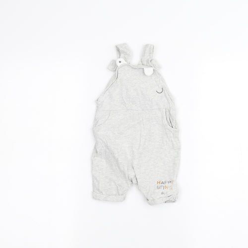 Mothercare Baby Grey   Dungaree One-Piece Size 3-6 Months