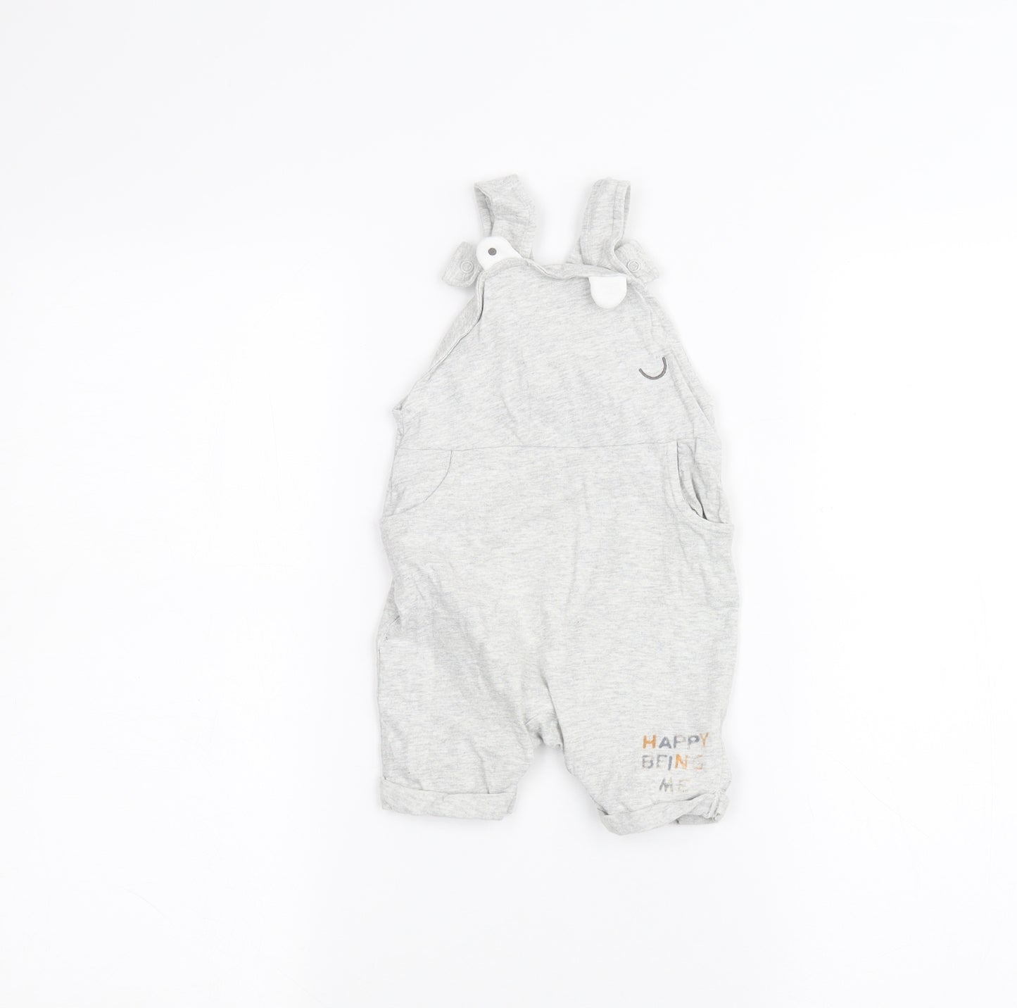 Mothercare Baby Grey   Dungaree One-Piece Size 3-6 Months
