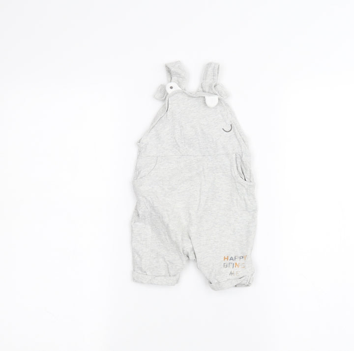 Mothercare Baby Grey   Dungaree One-Piece Size 3-6 Months