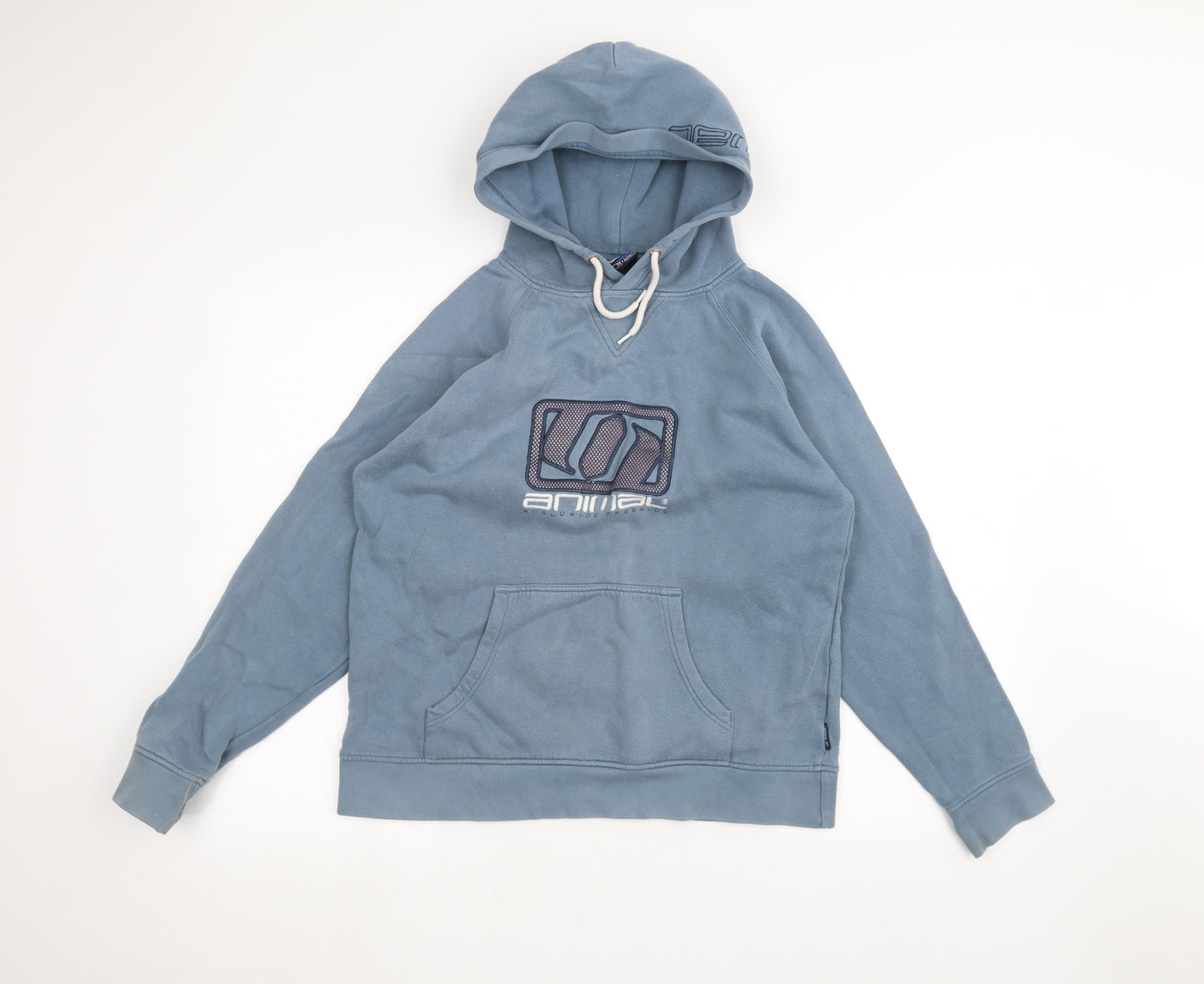 Animal Mens Blue   Pullover Hoodie Size L