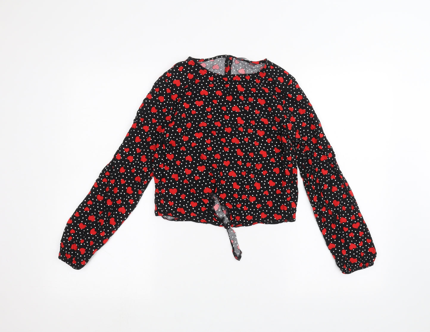 Primark Girls Black Polka Dot  Basic Blouse Size 12-13 Years