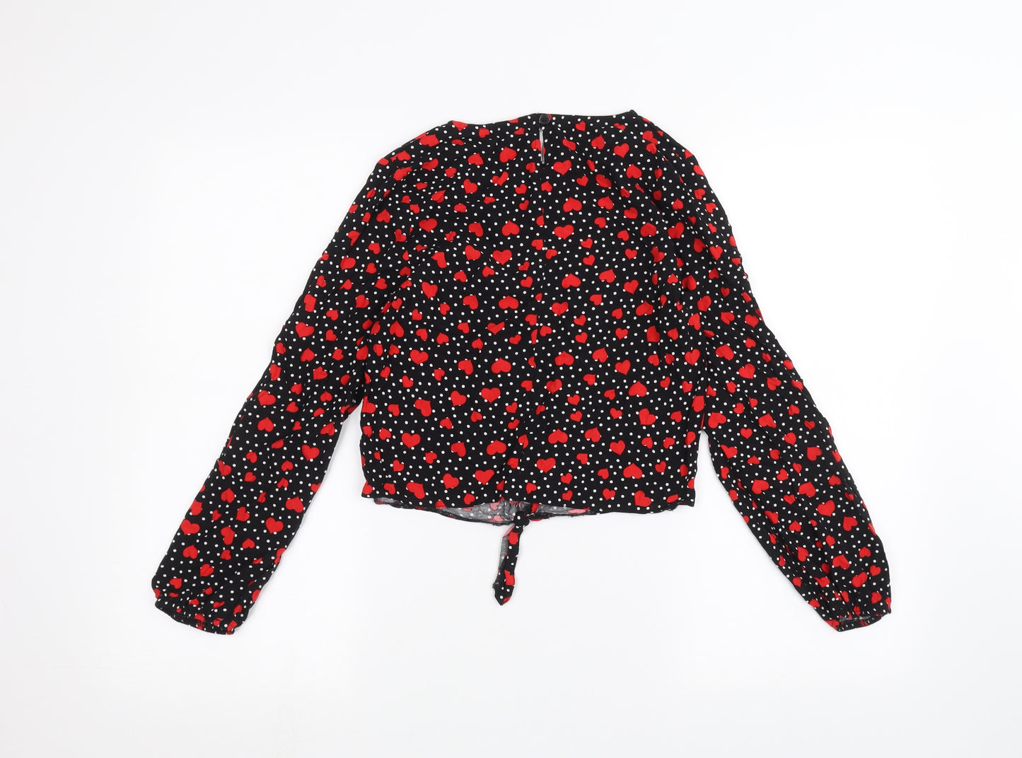 Primark Girls Black Polka Dot  Basic Blouse Size 12-13 Years